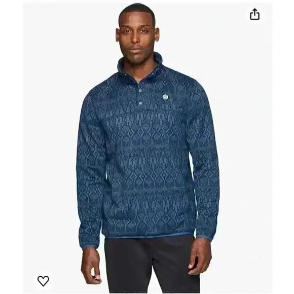 Avalanche Men's 1/2 Snap Up Mock Neck Pullover Sweatshirt With Pockets Size M - Picture 1 of 7